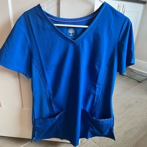 Healing Hands Royal Blue Scrub Top